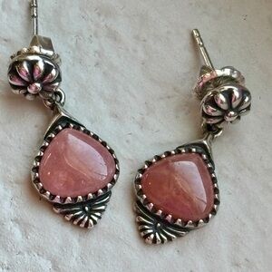 American West Carolyn Pollack Sterling Rhodochrosite Earrings